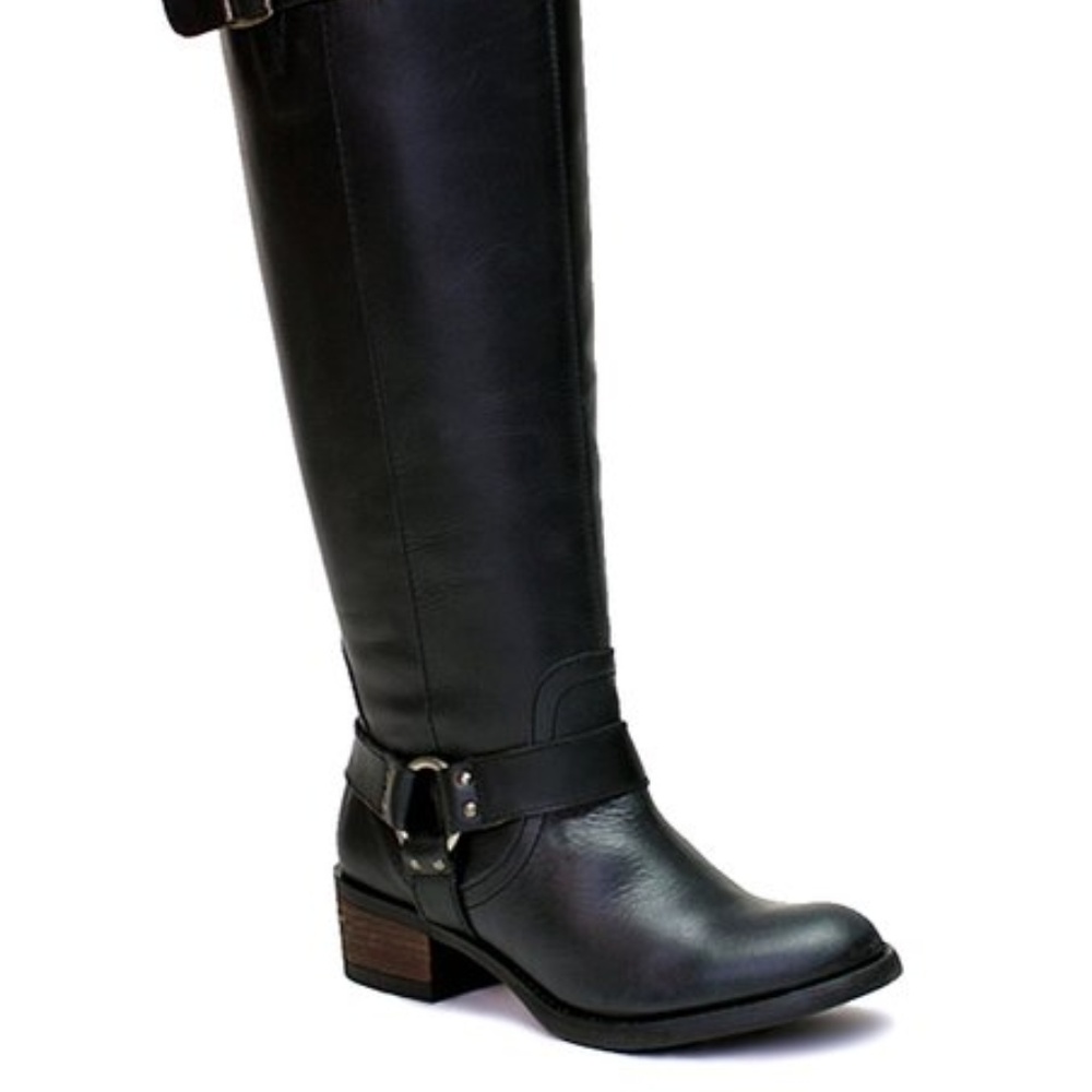 BLACK Alamo EXTRA Wide-Calf Leather Boot